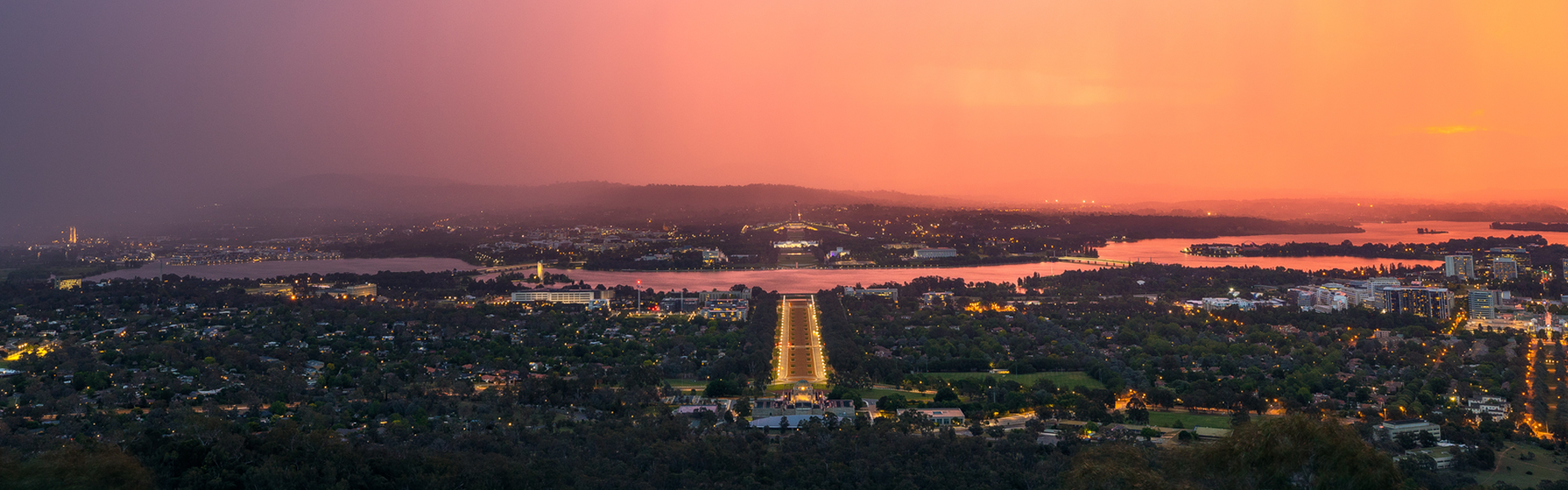 View from Mount Ainslie at sunset