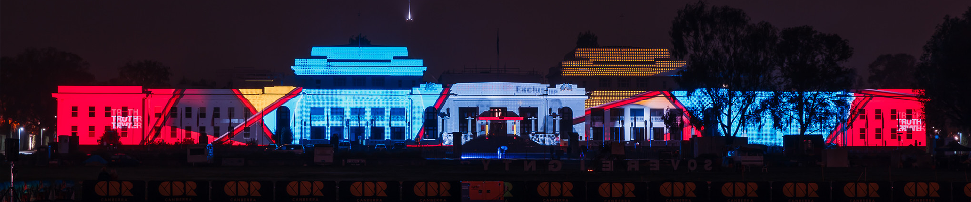 Illuminations on Museum of Australian Democracy at Old Parliament House 2020 Enlighten Festival